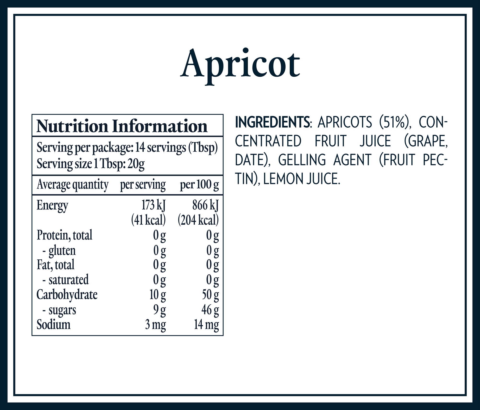 Nutrition Tables & Ingredients_NZ_Apricot
